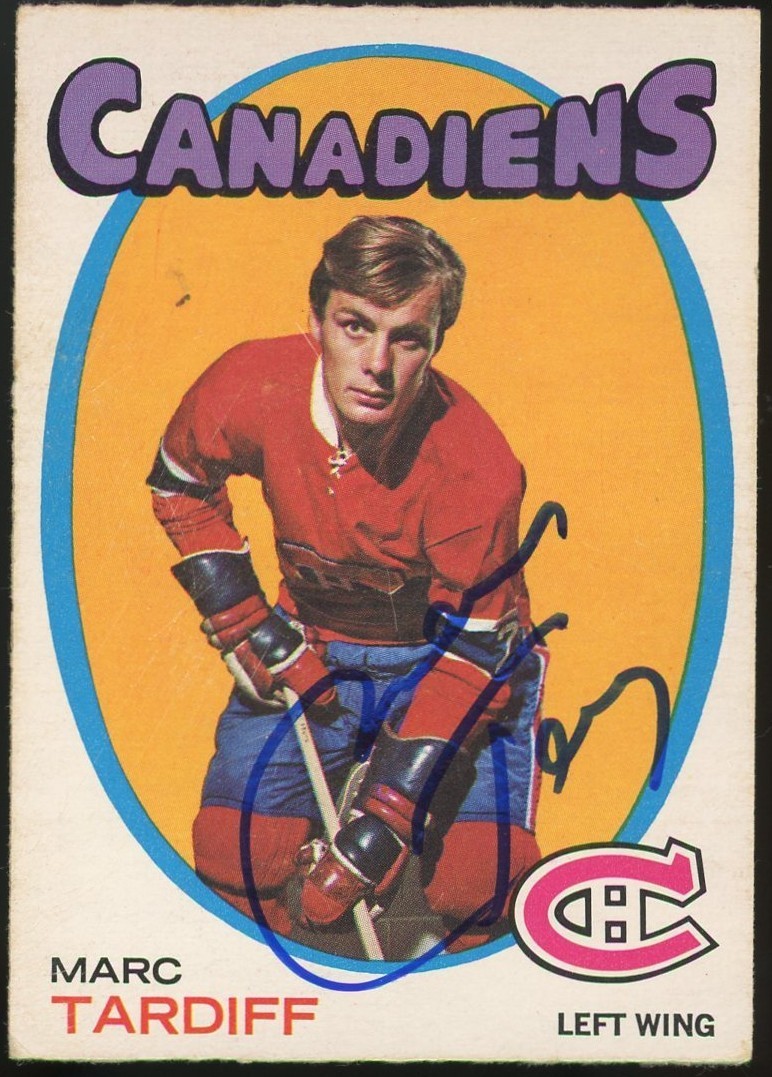 Marc Tardif Signed 1971-72 O-Pee-Chee #29 Canadiens Autographed Card AUTO