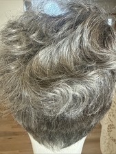 Human Hair Lace Front Hard New Dark Gray Salt And Pepper. Soft Top Curly 218