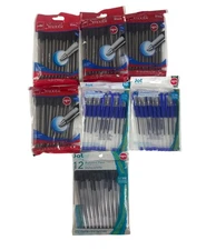 Assorted Ballpoint & Gel Pens Pack Jot & Cello Medium Tip Black & Blue