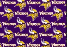 MINNESOTA VIKINGS Fabric NFL 9" L X 56" W Quarter Cotton New