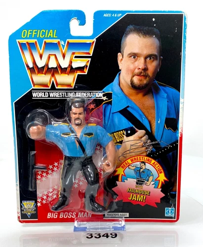 Vintage WWF Hasbro Big Boss Man Series 3 Blue Card 1992