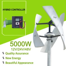 5000W 12V 24V 48V Vertical Wind Turbine Generator 3 Blades Power Generator