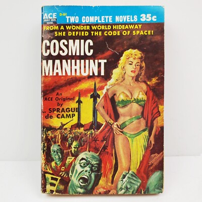 ACE Double D-61 Ring Around Sun Simak, Cosmic Manhunt de Camp 1954 Sci-Fi Book