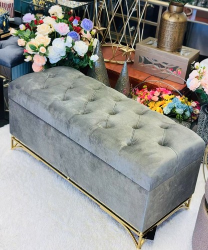 Sunny Decor Storage Ottoman Blanket Box Foot Stool Couch velvet LARGE Chest - Picture 53 of 83