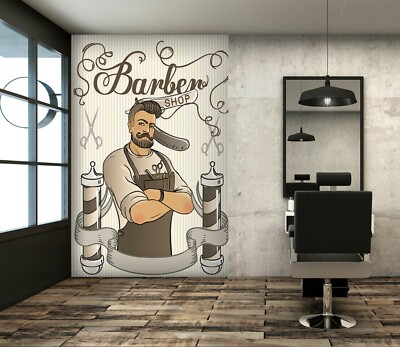 3D Hairstylist G093 Barber Shop Wallpaper Wall Murals Removable Self-adhesive