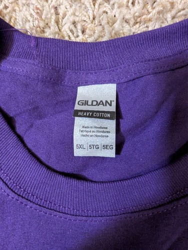 Gildan 5XL Deep Purple Burn Graphic Tee Mens Shirt - Picture 3 of 4