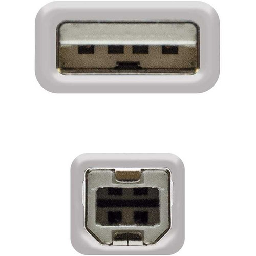 USB 2.0 Kabel, 3 Meter, für Drucker, Farbe beige, Stecker-Stecker - Bild 3 von 5