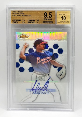 Andy Marte 2003 Finest Refractors RC Auto Autograph /199 BGS 9.5 Atlanta Braves - Picture 3 of 3