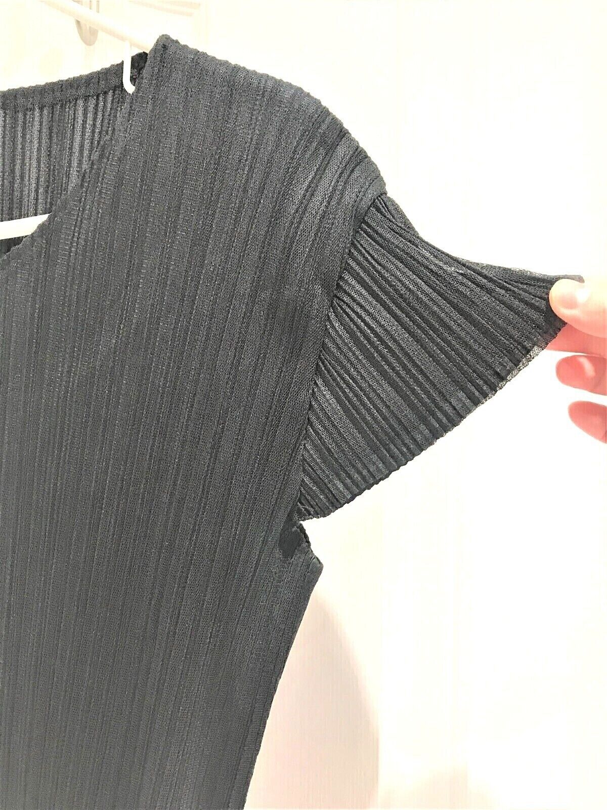 Brand New Women Black Pleated Dress Issey Miyake Inspired One Size