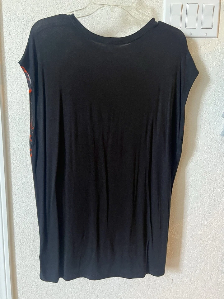 Top sin mangas Helmut Lang viscosa negro rojo talla L Foto 3 de 4
