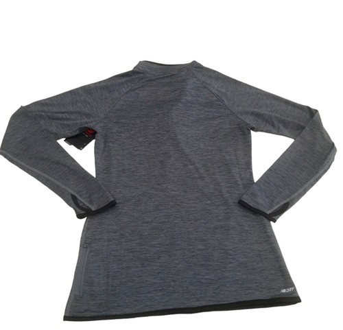 NEW BALANCE SHIRT Womens S Athletic Pullover Grey Zip Neck Thumb Holes NWT - Picture 2 of 8