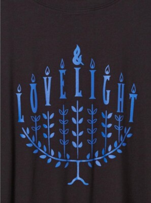 NWT Torrid 4 26 3X black holiday menorah Hanukkah love light candles Jewish