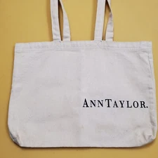Vintage Ann Taylor Canvas Reusable Shopping Bag 18" Wide x 13" Tall - RARE