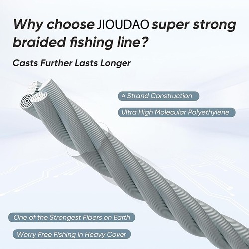 Braided Fishing Line 4Strands Multifilament FishLine 500m/546Yards Braid PE Line - Picture 8 of 16