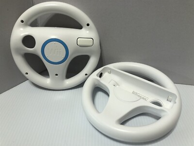 2x Genuine OEM Mario Kart Racing Steering Wheel - Nintendo Wii - Game Controlle