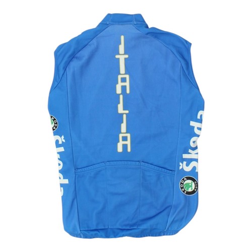 Chaqueta de ciclismo Italia Sportful azul sin mangas para hombre | Ropa deportiva vintage para ciclismo - Imagen 2 de 4