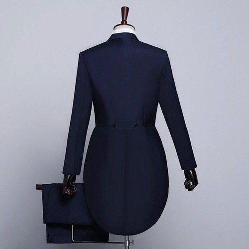 Mens Formal Work Tuxedo Tailcoat Dress Suits Swallow Tail Coat Male Jacket Suits - Afbeelding 4 van 29