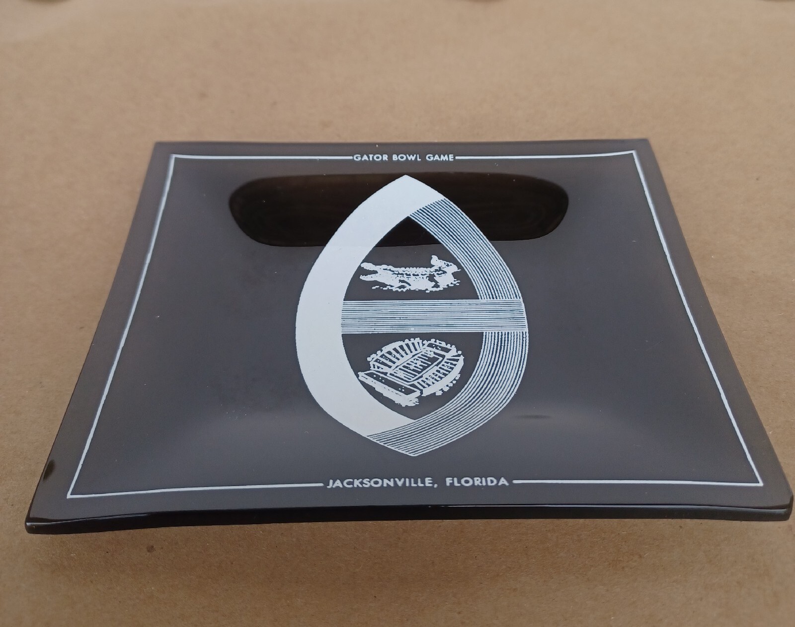 Rare Vintage Gator Bowl Game Jacksonville Florida Glass Ashtray eBay