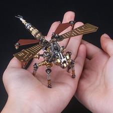 3D Metal Puzzle DIY Assembly Dragonfly Insect Model Stainless Steel Kit Jigsaw D