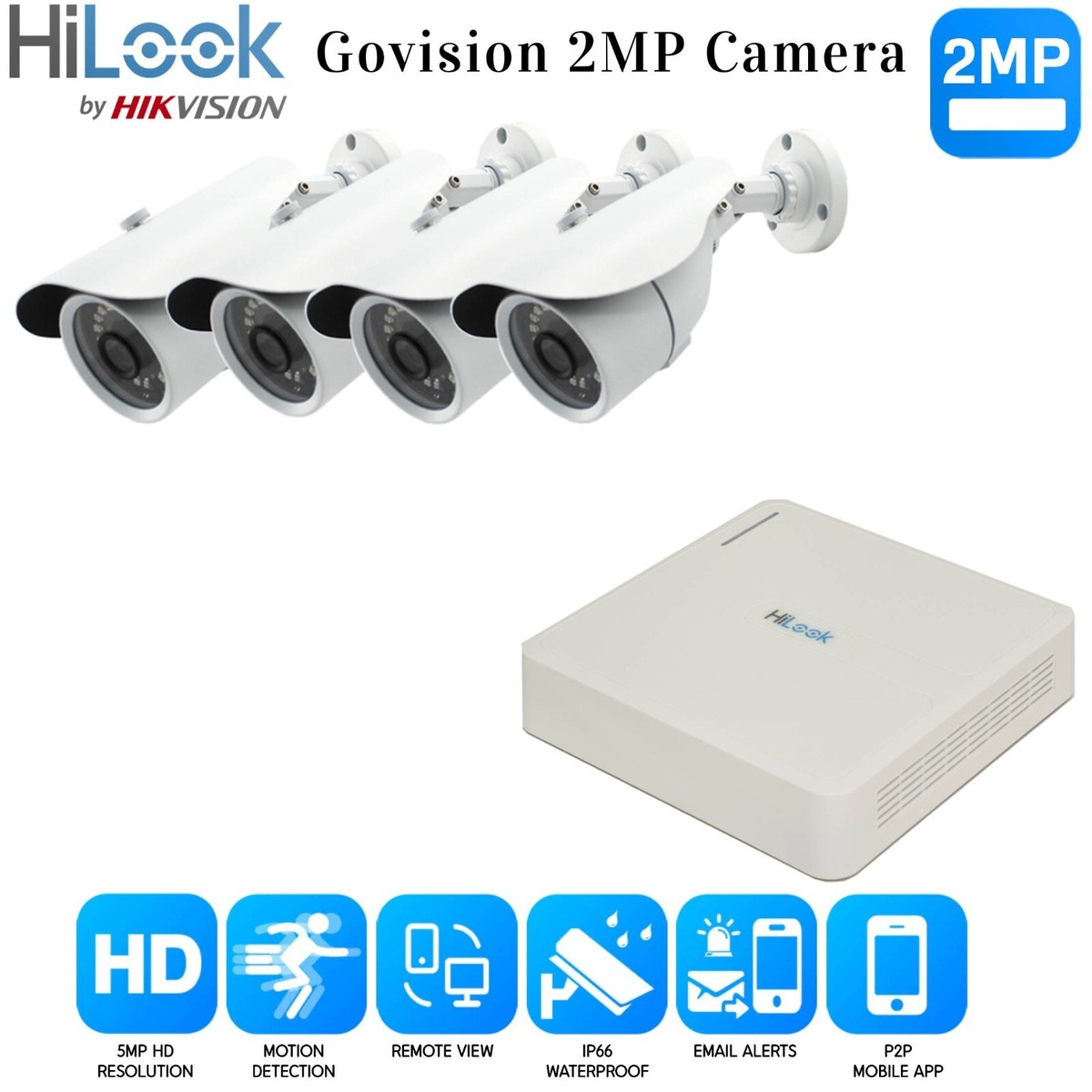 CCTV Camera System HD 1080P DVR Hard Drive Outdoor Home/Office Security Kit  UK