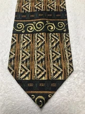 TESORO ROSSO MENS TIE BROWN BLACK GOLD 4 X 60