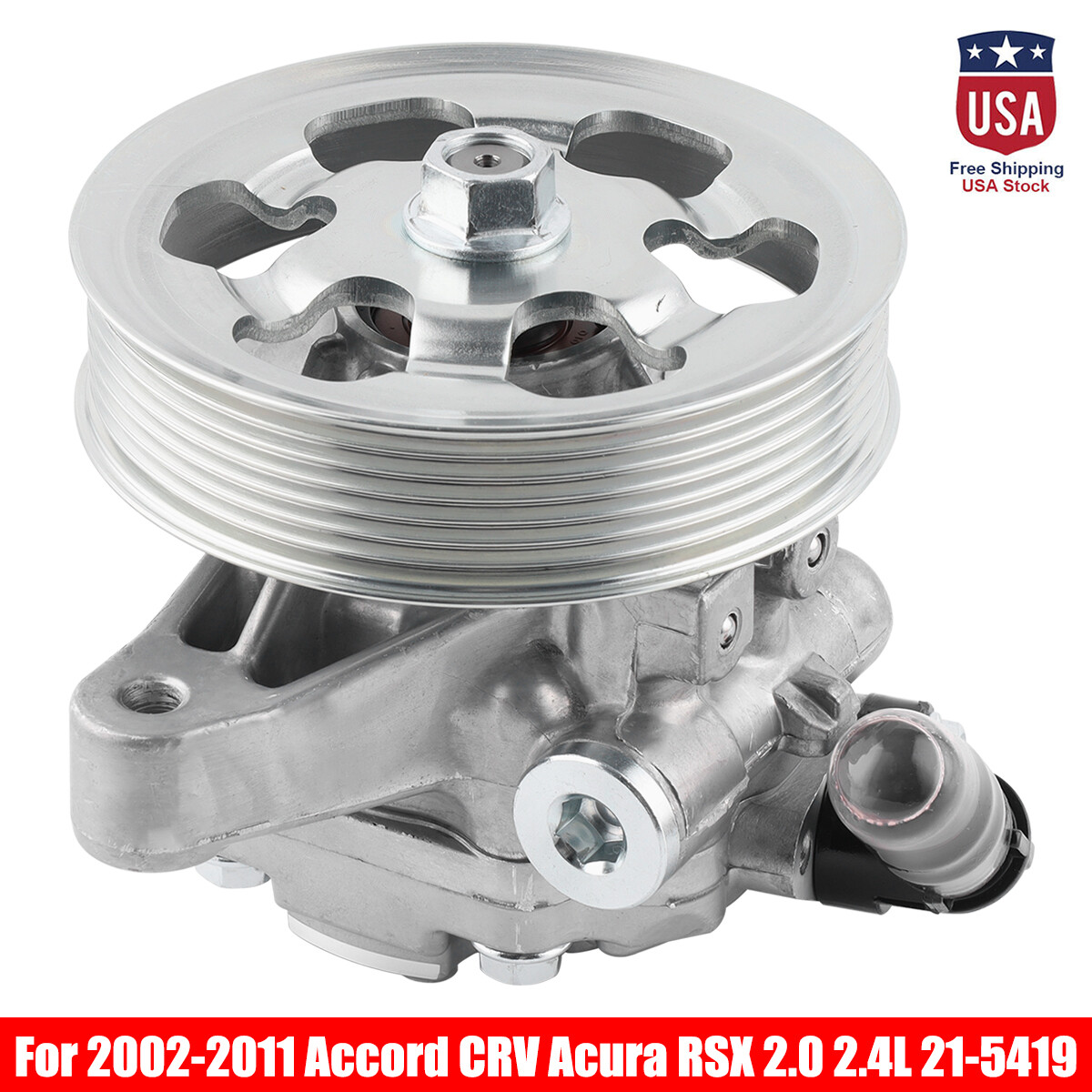 Power Steering Pump With Pulley For Acura/Honda 2.0L-2.4L Engines (RSX, TSX, Accord, CR-V) 10 thumbnail image