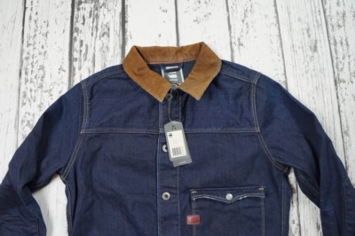 BNWT NEW G-STAR JACKET HUNTER VINTAGE SLIM JKT DK AGED GEO DENIM SIZE M