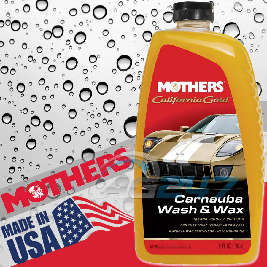Mothers California Gold Car Carnauba Wash & Wax Cleans Shines Protects. 1892mL
