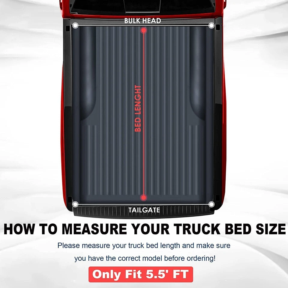 5.5FT Soft Roll Up Truck Bed Truck Tonneau Cover For 2000-2004 Dodge Dakota - Image 2 of 4