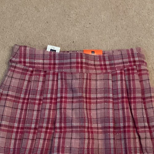 GAP KIDS GIRLS SKORT, NWT, 14, SPARKLY PLAID, PLEATED, LINED, ADJUSTABLE WAIST - Picture 2 of 3
