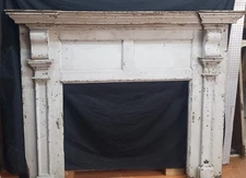 Antique Heart Pine Fireplace Mantel