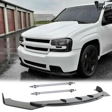 For Chevy Trailblazer 2002-2009 Front Bumper Lip Splitter Spoiler + Strut Rods
