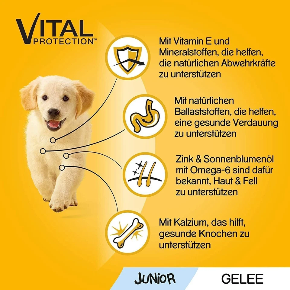 Pedigree Junior Hundenassfutter Vital Protection für Welpen, 48 Portionsbeutel - Bild 2 von 4