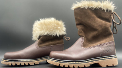 CATS Walking Machine Shoes Oil Resistant Women s Brown Fur Boots Size 6 NEW