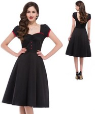 robe noir avec noeuds rouges pin-up rockabilly taille L