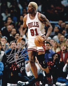 dennis rodman signed basketball