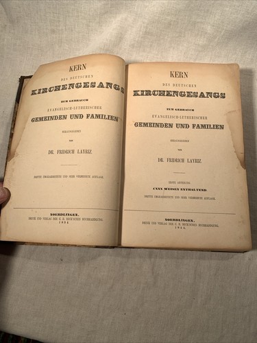 Antique 1854 German Hymnal. Back Cover Loose See Last Photos - Picture 7 of 16
