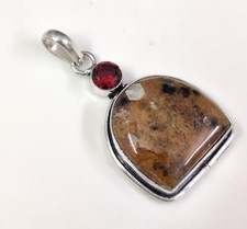 Natural Brown Jasper Gemstone Pendant Handmade Jewelry For Women