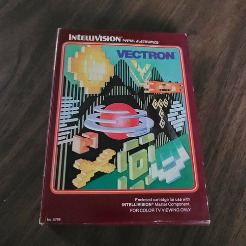 Vectron 1982 Intellivision Video Game Complete CIB Manual Overlays Cartridge - Picture 6 of 8