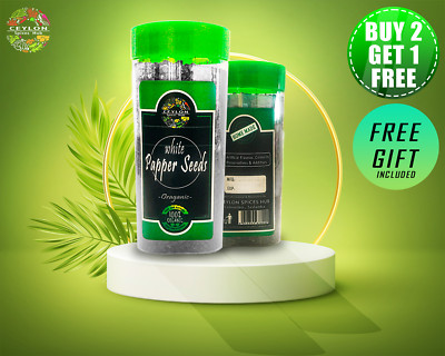 Ceylon Organic White Pepper 250g High Quality Natural Spices  ''Buy 2 Get 1 Free''