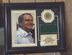 CHUCK NOLL Steelers Signed HOF Card W/Three Rivers Turf Framed COA H-MINT Rare