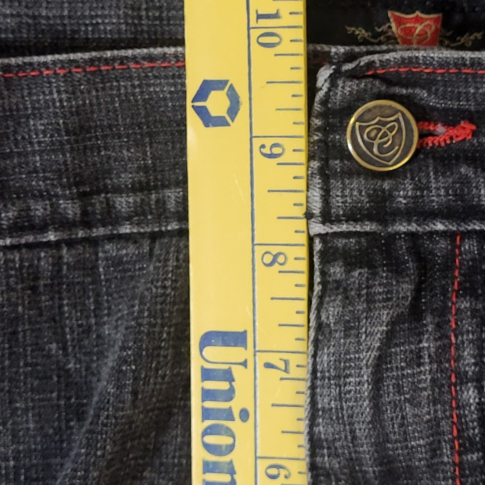 CORKED JEANS Men Size 48 Black Vintage Y2k Denim Baggy Wide Leg Embroidered eBay