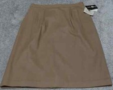 Vintage 1990s Sag Harbor Skirt Women's Size 16 Brown A Line Zip 100 Wool