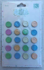 New K & Company Sweet Pea PASTEL BUTTON BRADS Baby Wedding Scrapbooking