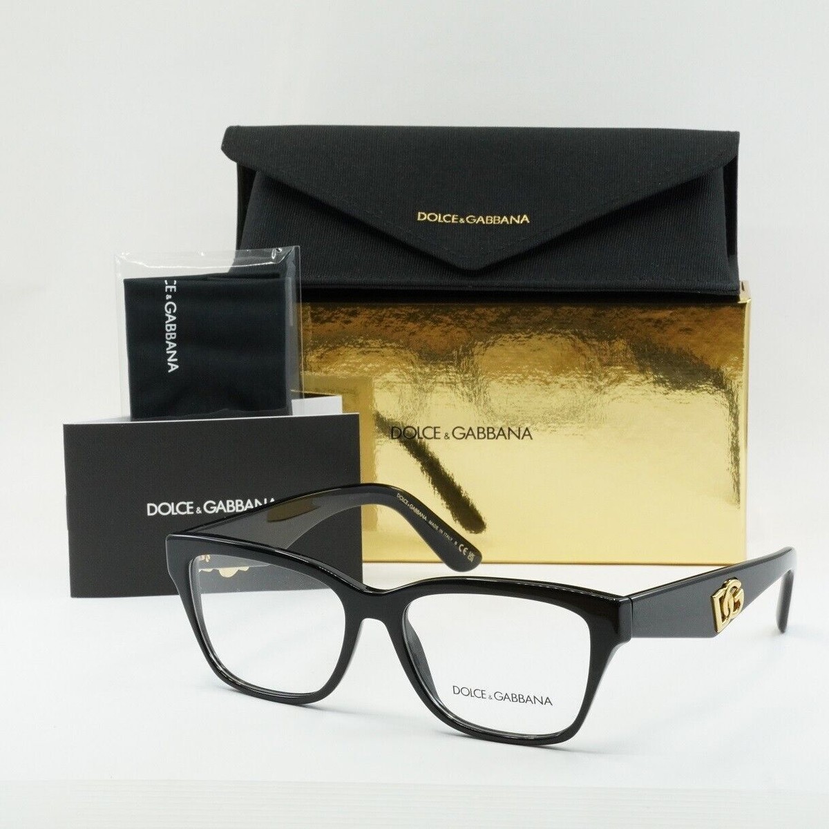メガネ DOLCE & GABBANA Woman Optical frames Black 0DG3370 501 NEW DOLCE & GABBANA DG3370 501 Black 54mm Eyeglasses | eBay