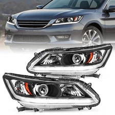For 2013-2015 Honda Accord Sedan OE Style W/LED DRL Headlights Assembly Pair