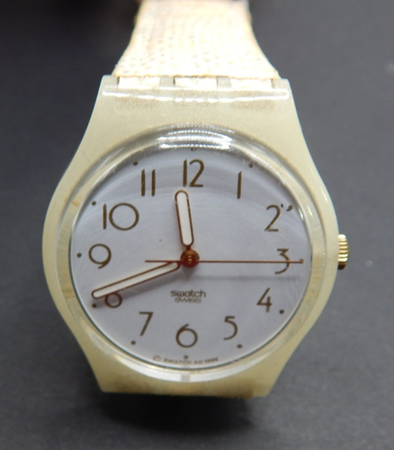 Swatch White and Creme Watch