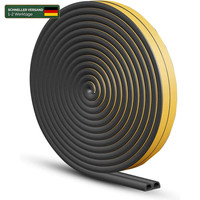 Dichtungsband 10M Selbstklebend D-Profil Anti-Kollision Gummi Schaum Schwarz