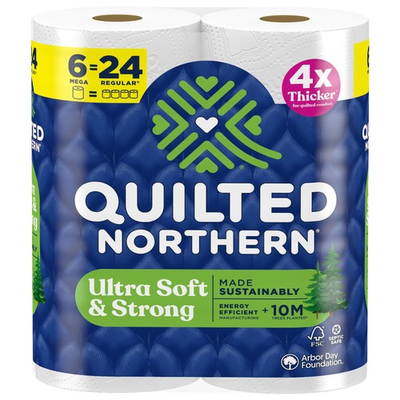 #ad Quilted Northern Ultra Soft Strong Toilet Paper 6 Mega Rolls 24 Regular Rolls $15.32