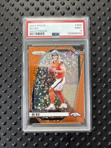 BO NIX Rookie -2024 Panini PRIZM ORANGE DISCO SP #309 COLOR MATCH RC PSA 9